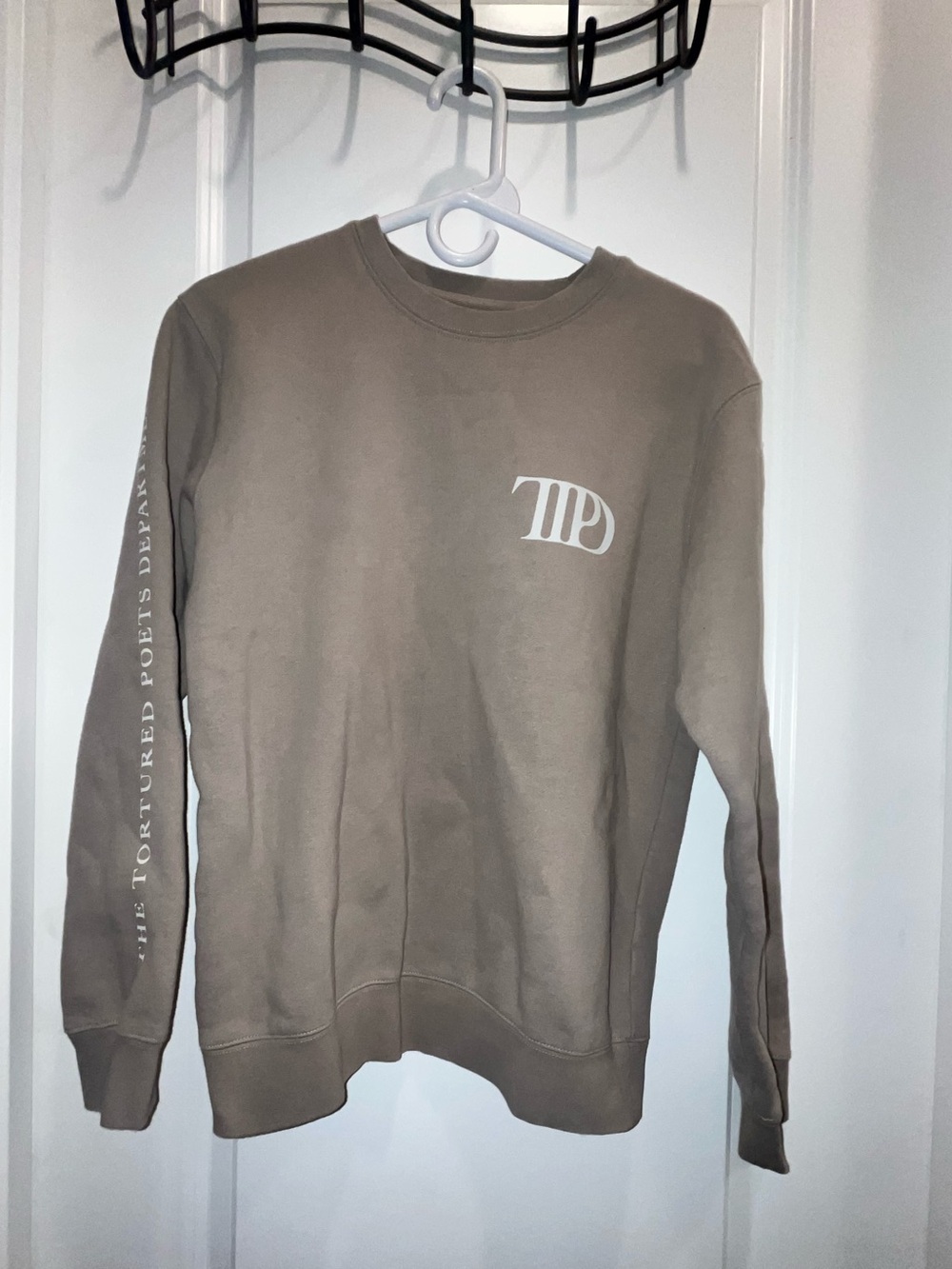 Taylor Swift The Tortured Poets Department (TTPD) Beige Crewneck Sweatshirt